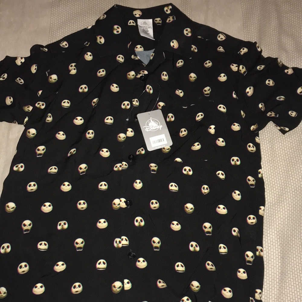 Disney Jack Skellington button Shirt The Nightmare Before Christmas Adult XS